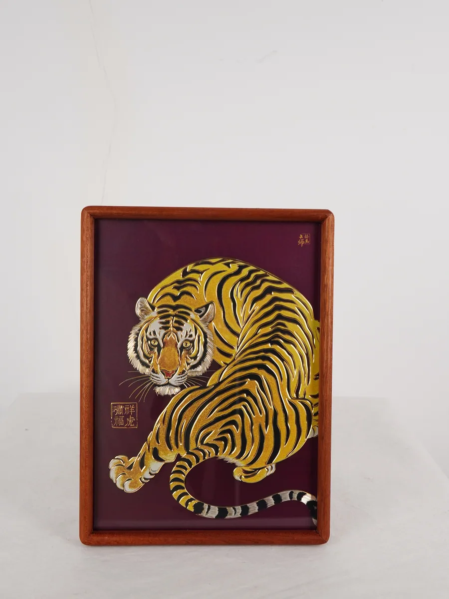版画风格 · 祥虎啸福 · 虎 · 整体
